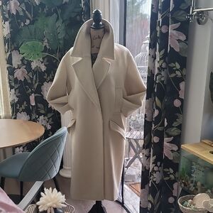 Zara Cream Oversized Coat for Women